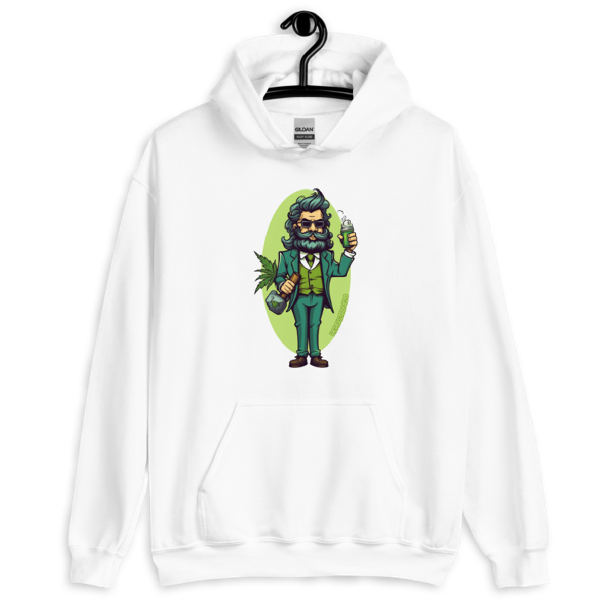 Weed Hipster – Unisex Hoodie — white