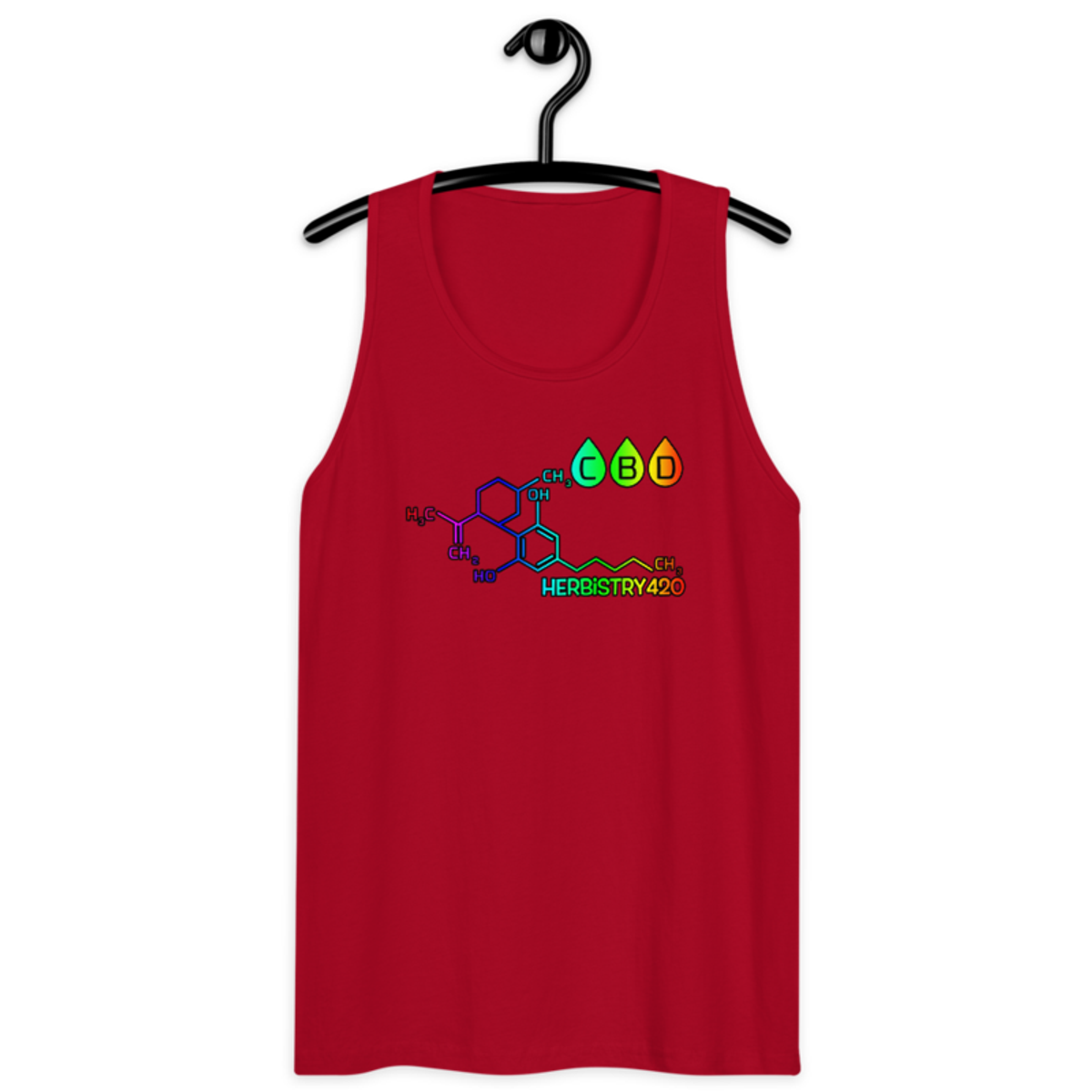 CBD Molecule – Men’s premium tank top — red