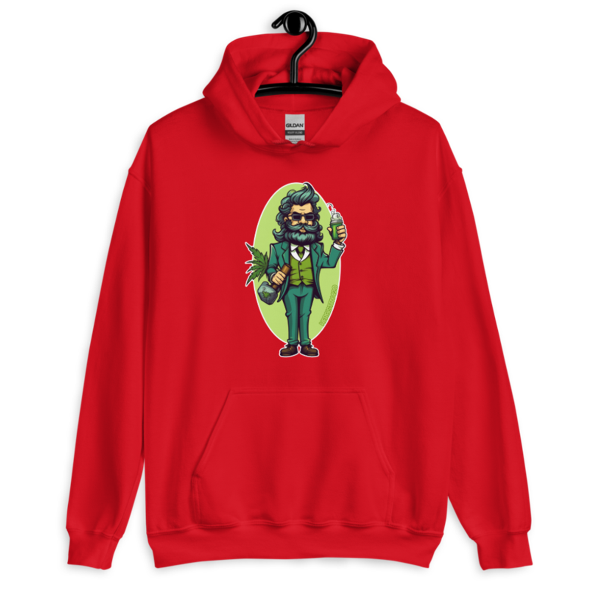 Weed Hipster – Unisex Hoodie — red