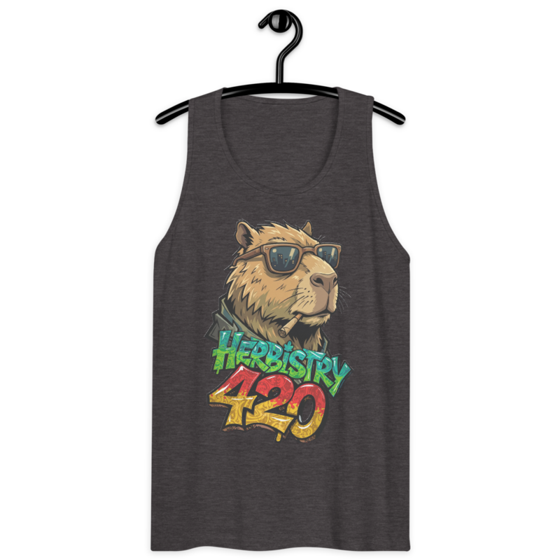 Cappy Life – Men’s premium tank top — charcoal heather