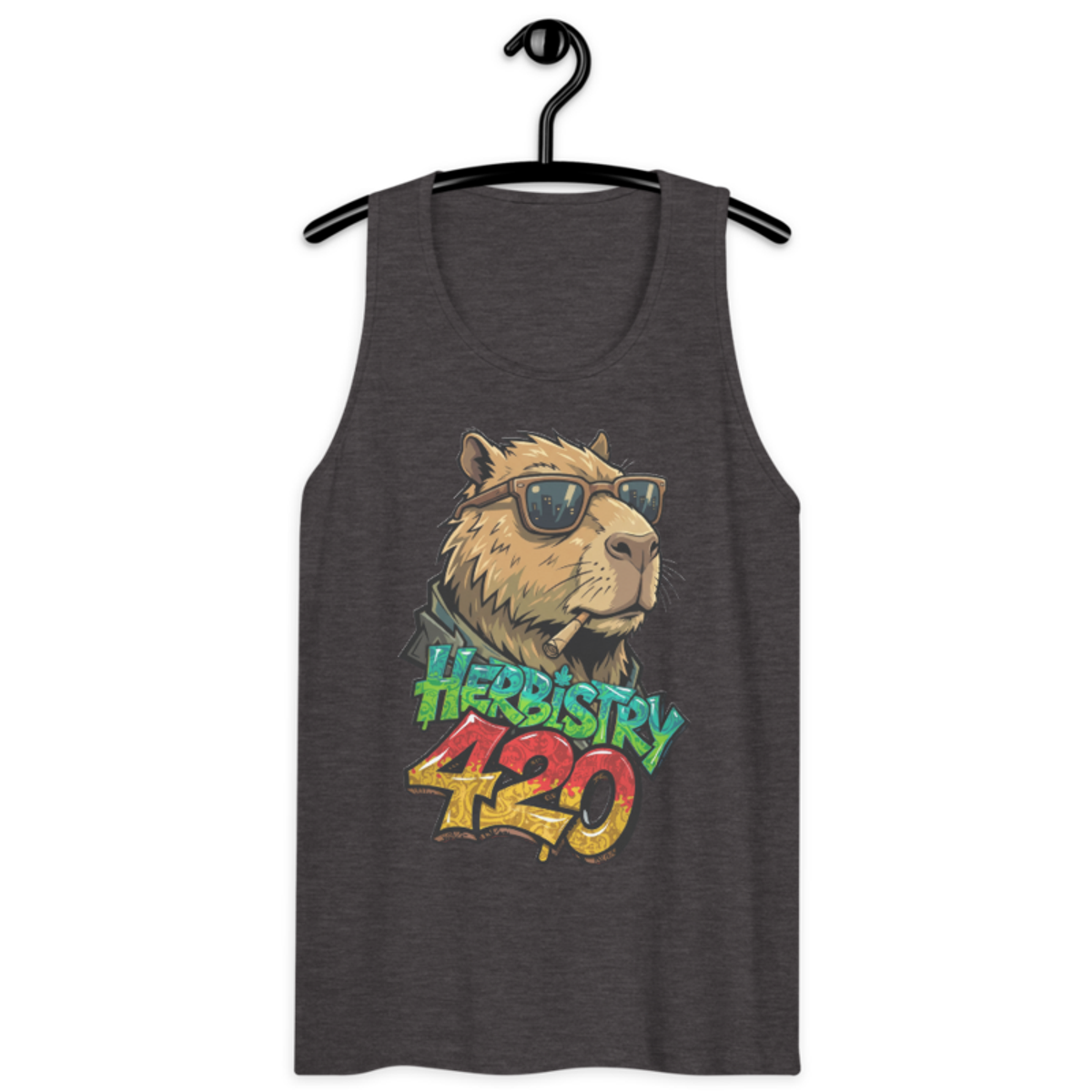 Cappy Life – Men’s premium tank top — charcoal heather