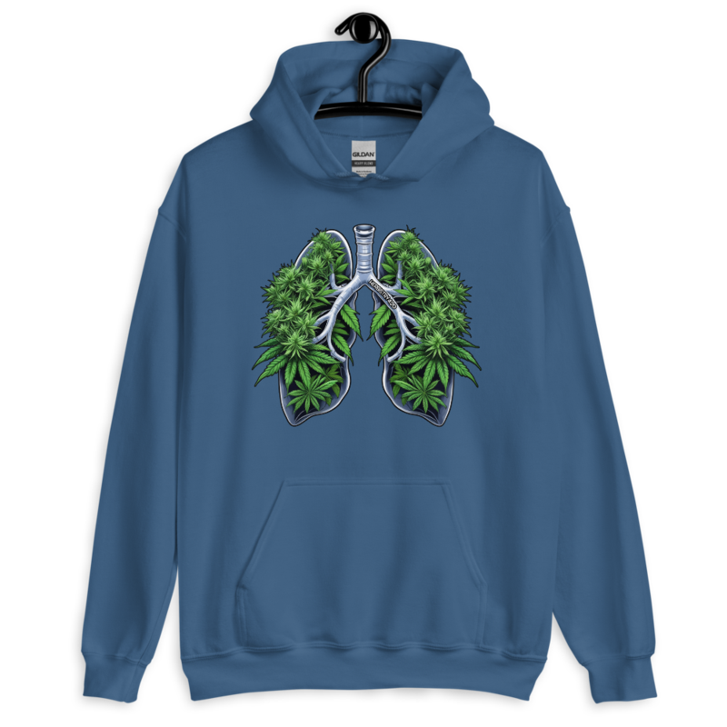 Weed Lungs – Unisex Hoodie — indigo blue
