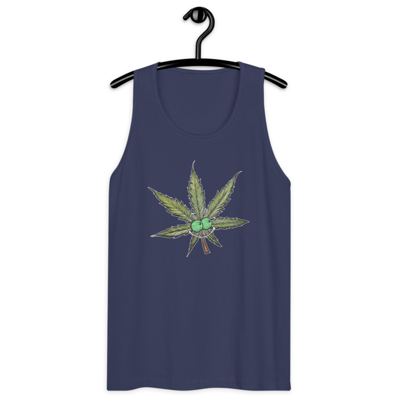 Happy Leaf – Men’s premium tank top — harbor blue