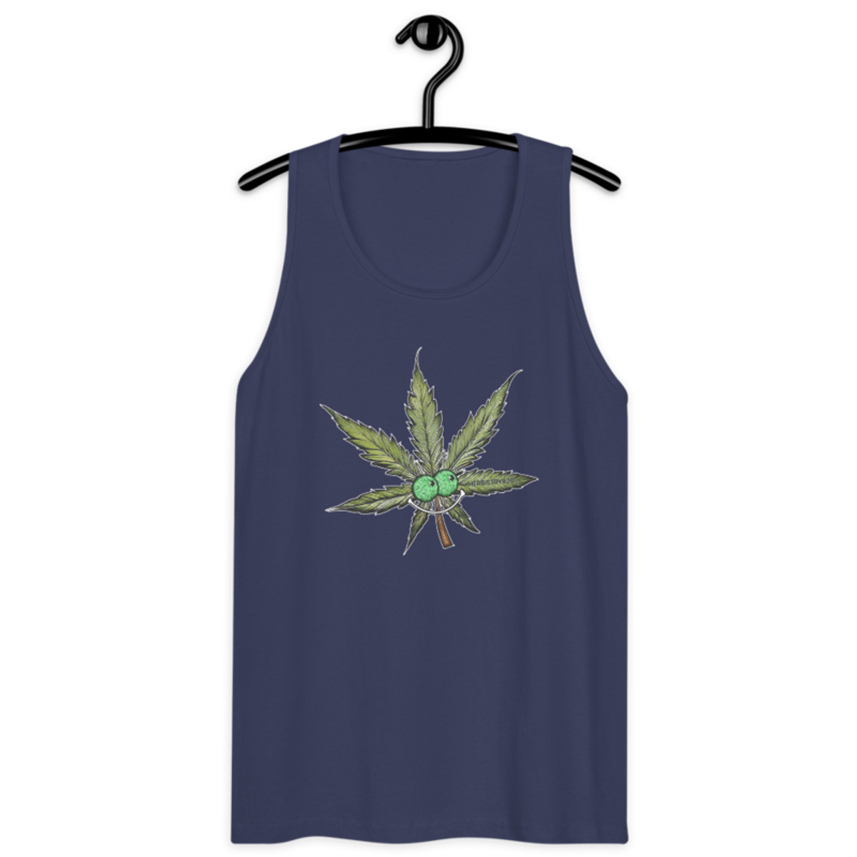 Happy Leaf – Men’s premium tank top — harbor blue