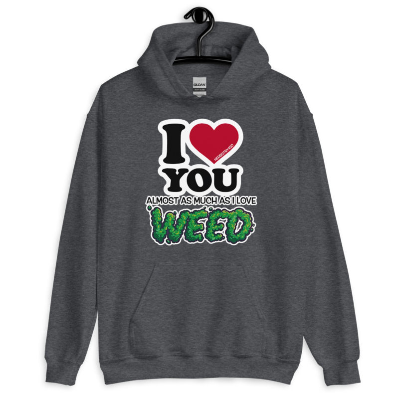 I Love You Almost – Unisex Hoodie — dark heather