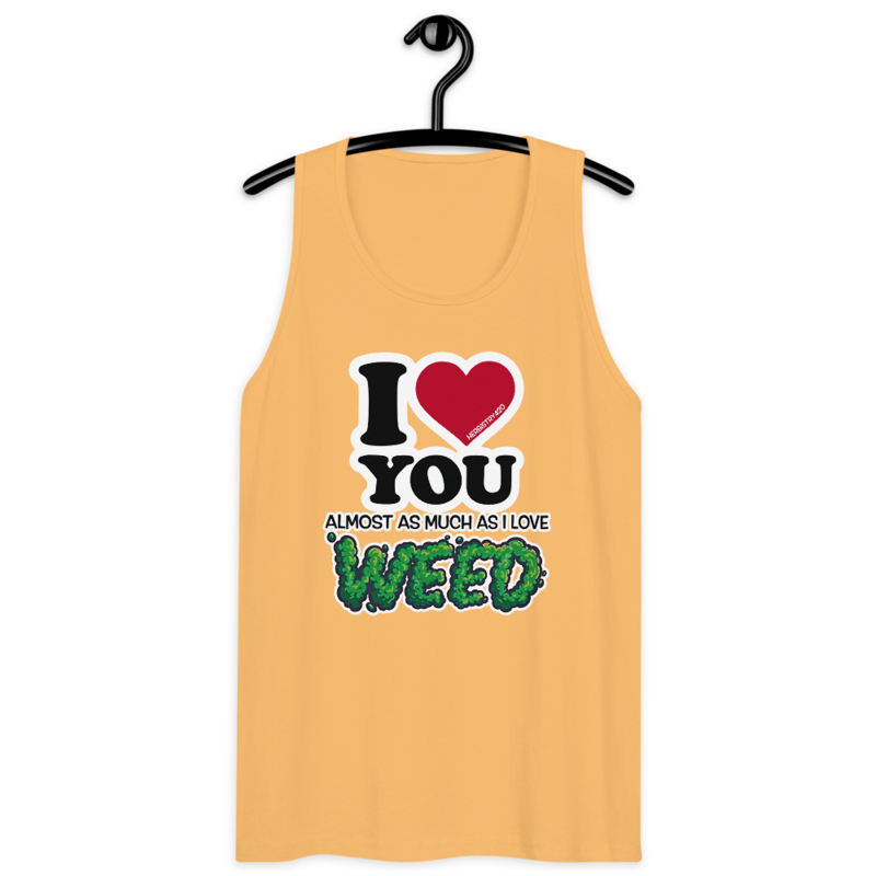 I Love You Almost – Men’s premium tank top — squash