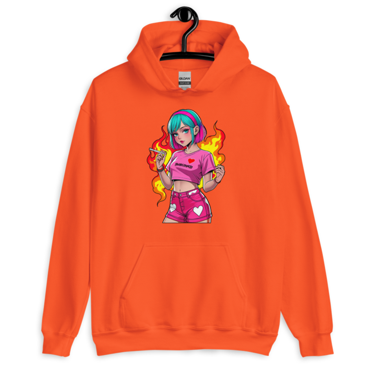 Anime Vape Girl – Unisex Hoodie — orange