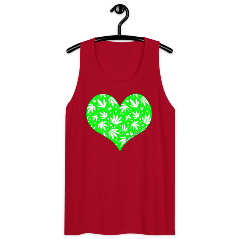 Love Weed – Men’s premium tank top — red
