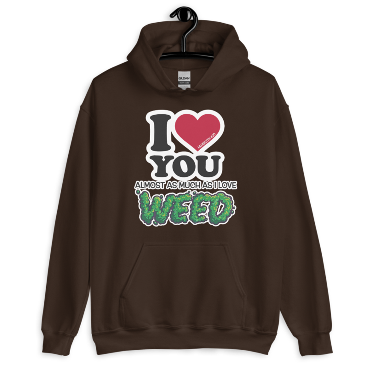 I Love You Almost – Unisex Hoodie — dark chocolate