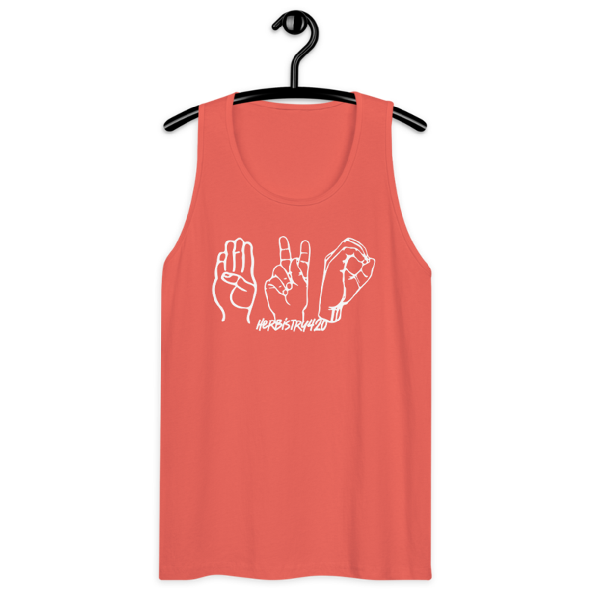 420 Hands – Men’s premium tank top — coral