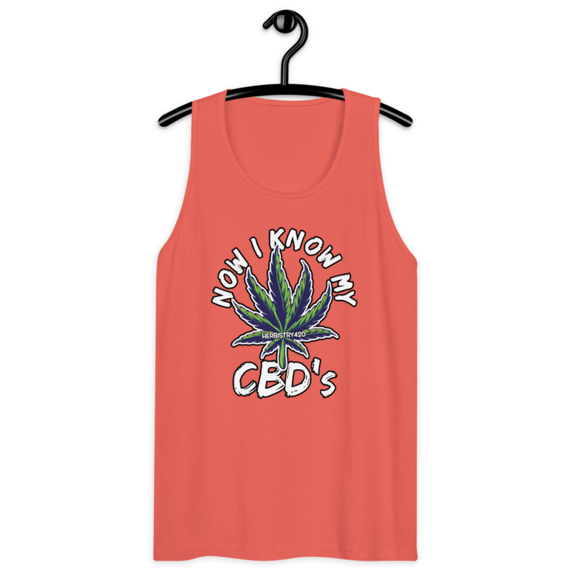 Now I Know My – Men’s premium tank top — coral