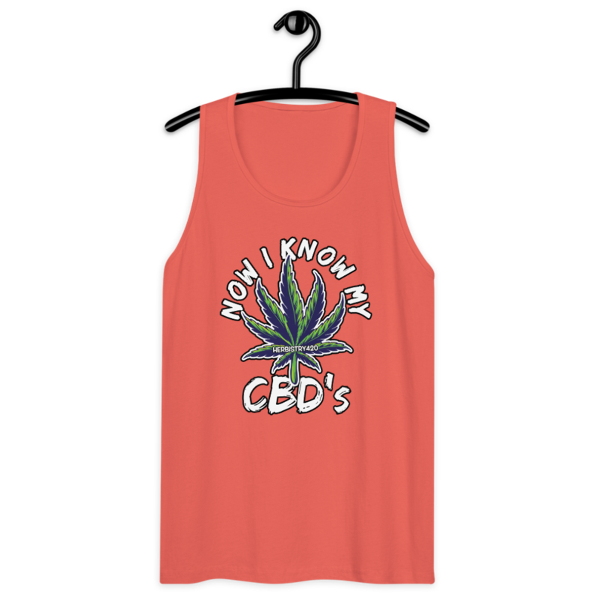 Now I Know My – Men’s premium tank top — coral