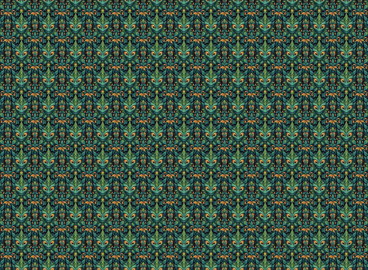 CannaDemon – All-over print unisex wide-leg pants — back