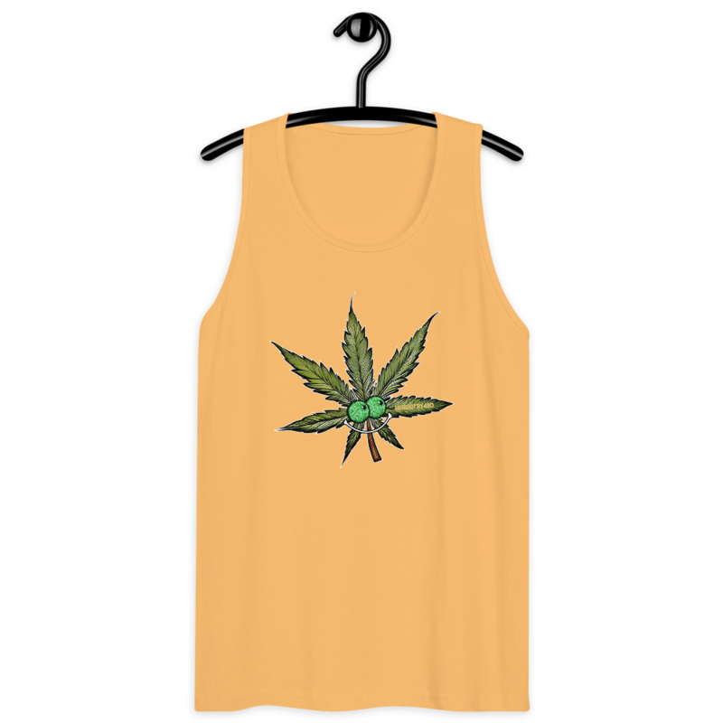 Happy Leaf – Men’s premium tank top — squash
