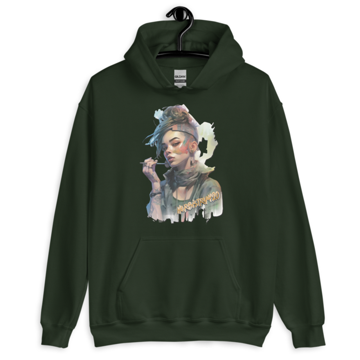 Steampunk Girl 2 – Unisex Hoodie — forest green
