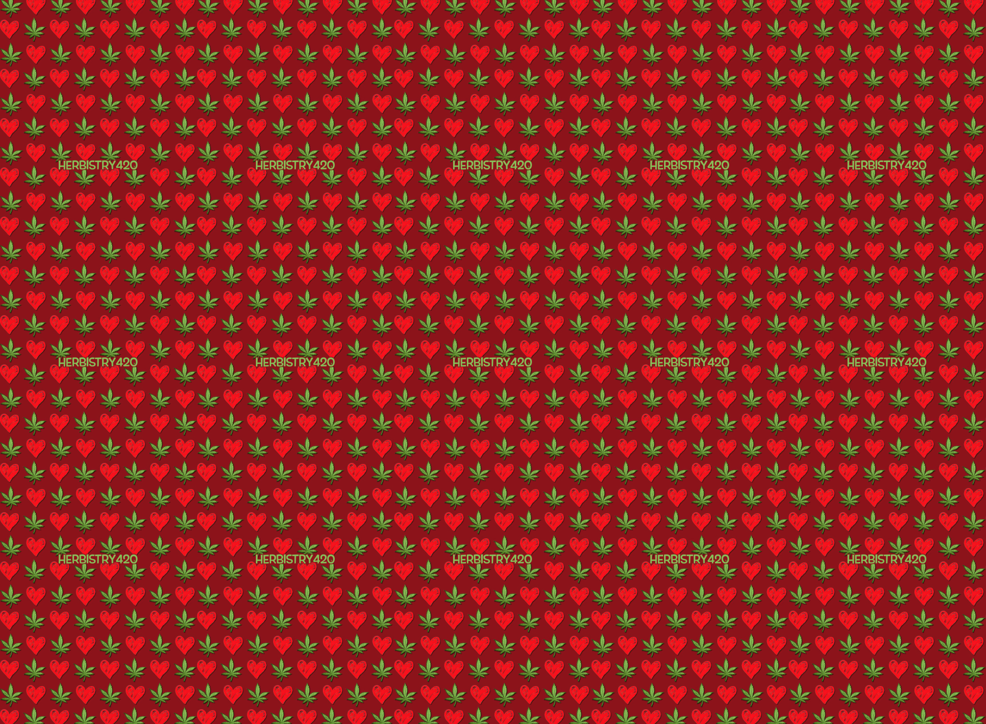 I Love Herbistry420 – All-over print unisex wide-leg pants — back