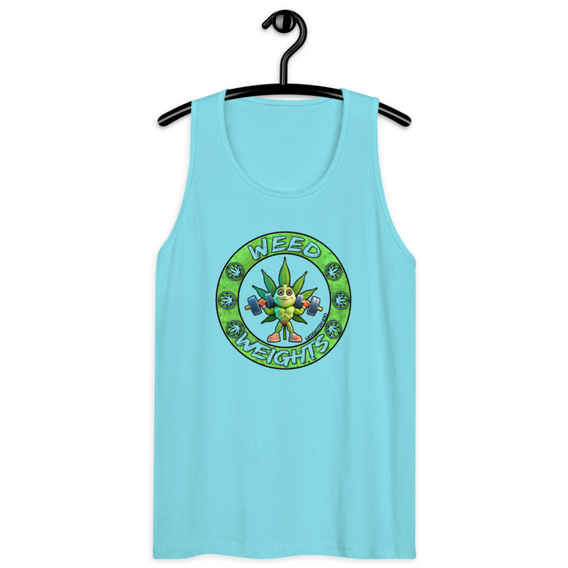 Weed & Weights – Men’s premium tank top — pacific blue