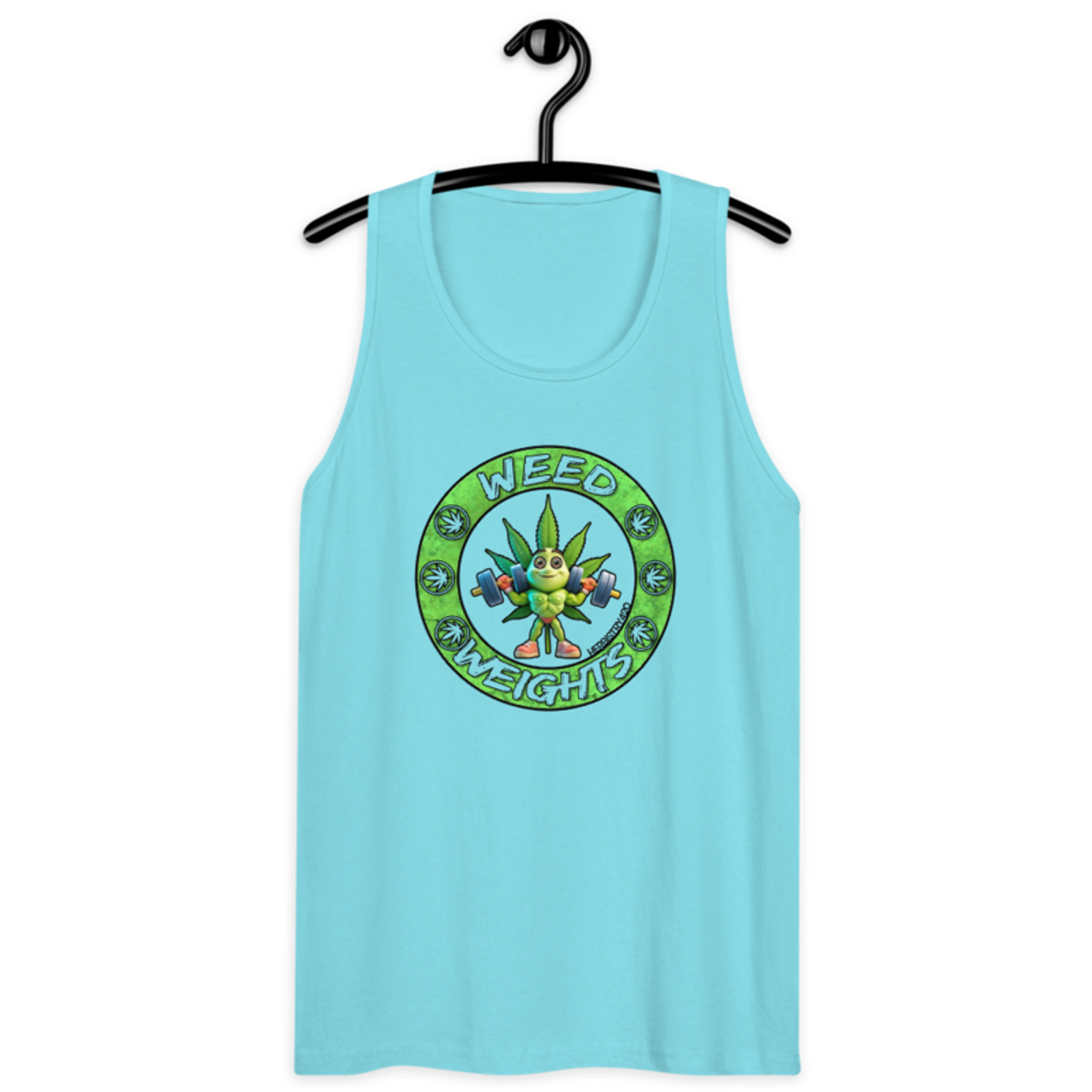 Weed & Weights – Men’s premium tank top — pacific blue