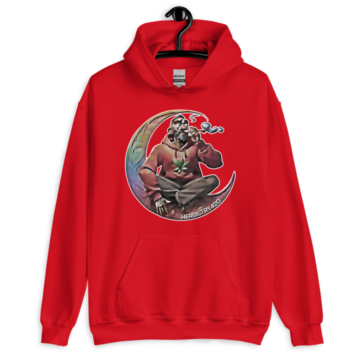 Smoking on the Moon – Unisex Hoodie — red