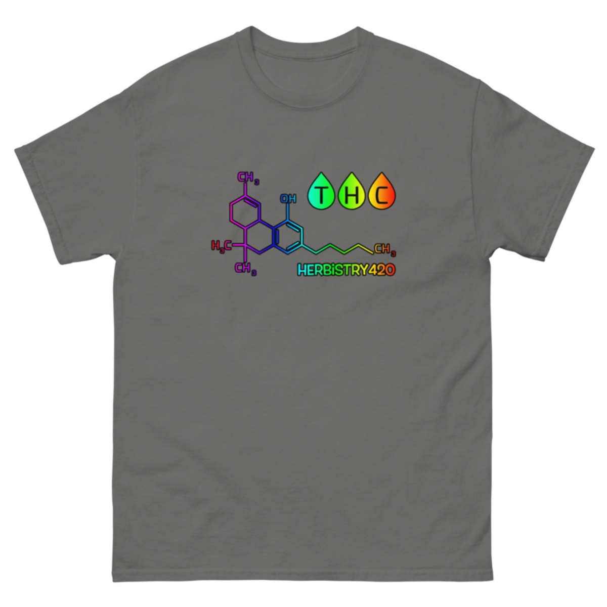 THC Molecule – Unisex Classic Tee — charcoal