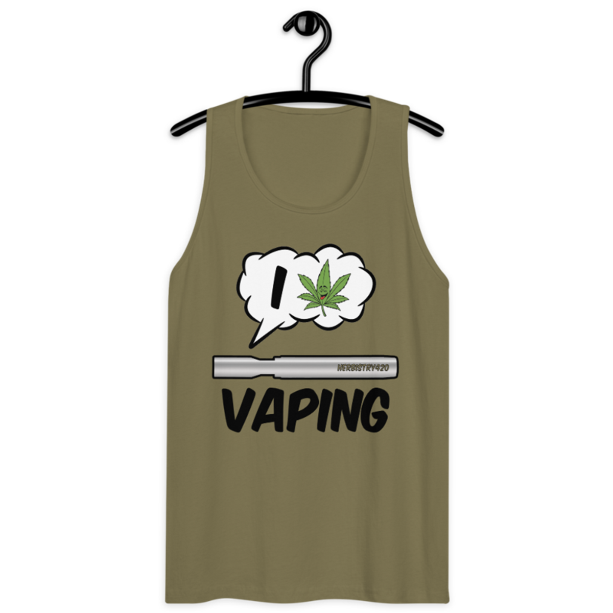 I Love Vaping – Men’s premium tank top — military green