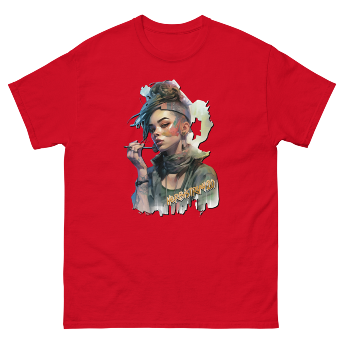 Steampunk Girl 2 – Unisex Classic Tee — red