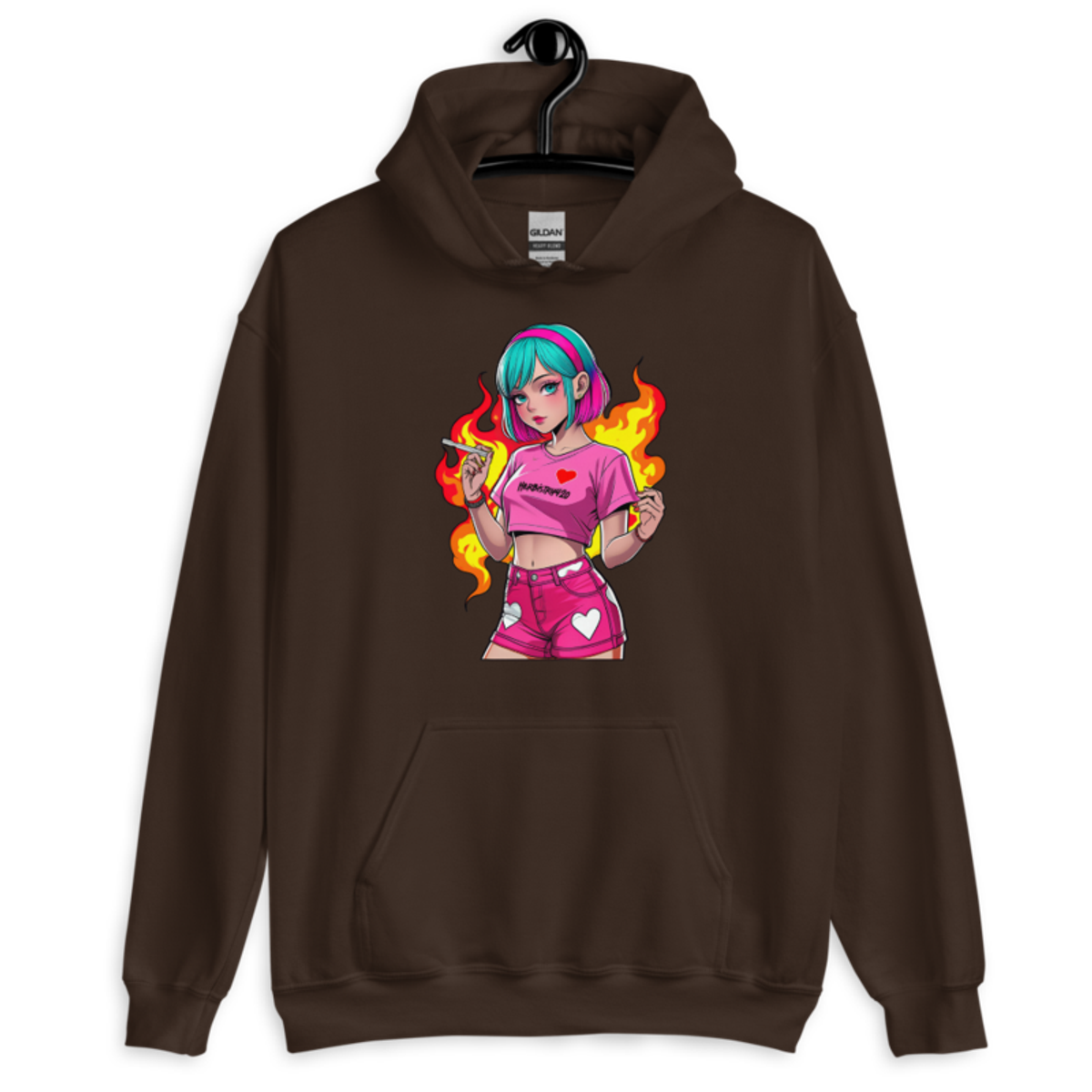 Anime Vape Girl – Unisex Hoodie — dark chocolate