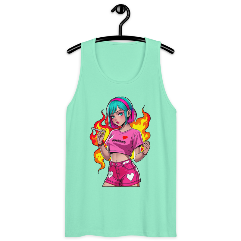 Anime Vape Girl – Men’s premium tank top — mint