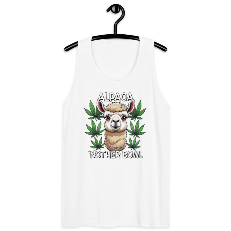 Alpaca 'Nother Bowl – Men’s premium tank top — white