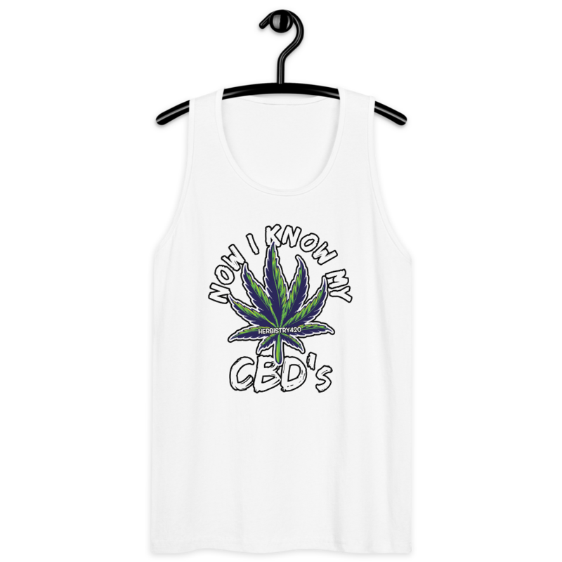 Now I Know My – Men’s premium tank top — white