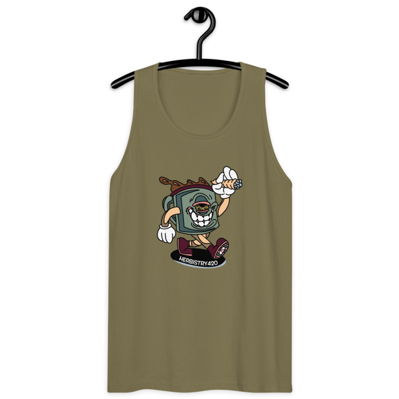 Coffee Cup – Men’s premium tank top — military green