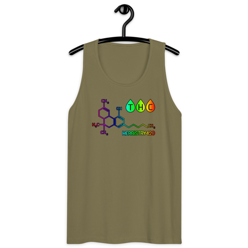 THC Molecule – Men’s premium tank top — military green