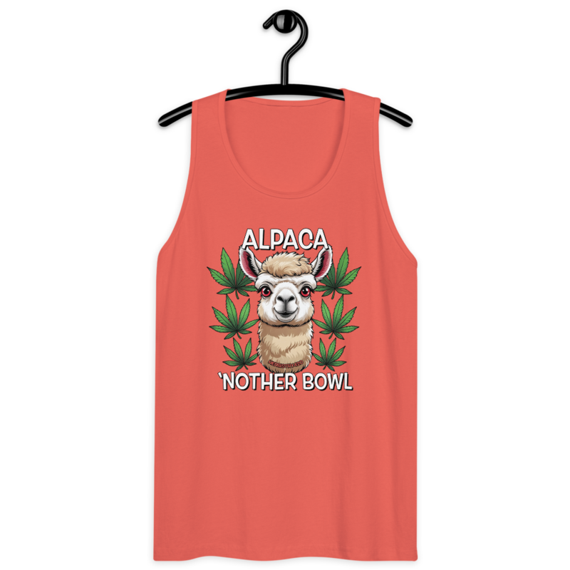 Alpaca 'Nother Bowl – Men’s premium tank top — coral