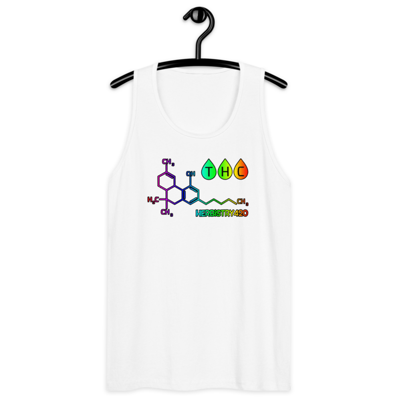 THC Molecule – Men’s premium tank top — white