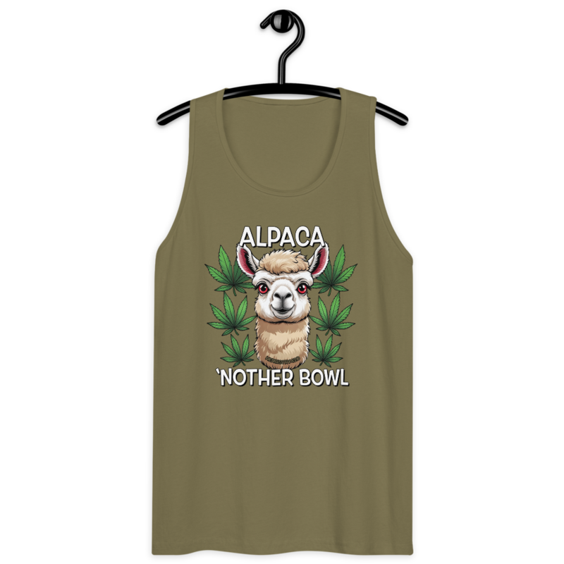 Alpaca 'Nother Bowl – Men’s premium tank top — military green