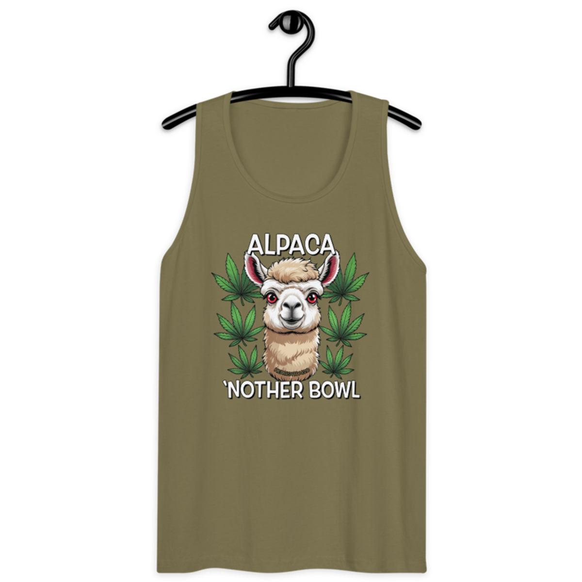 Alpaca 'Nother Bowl – Men’s premium tank top — military green