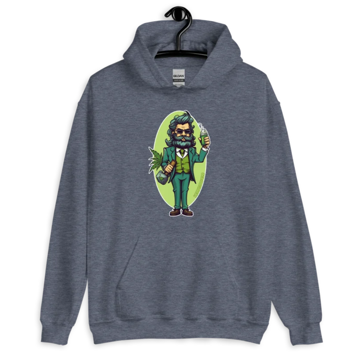 Weed Hipster – Unisex Hoodie — heather sport dark navy