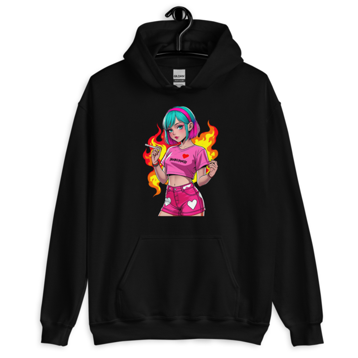 Anime Vape Girl – Unisex Hoodie — black