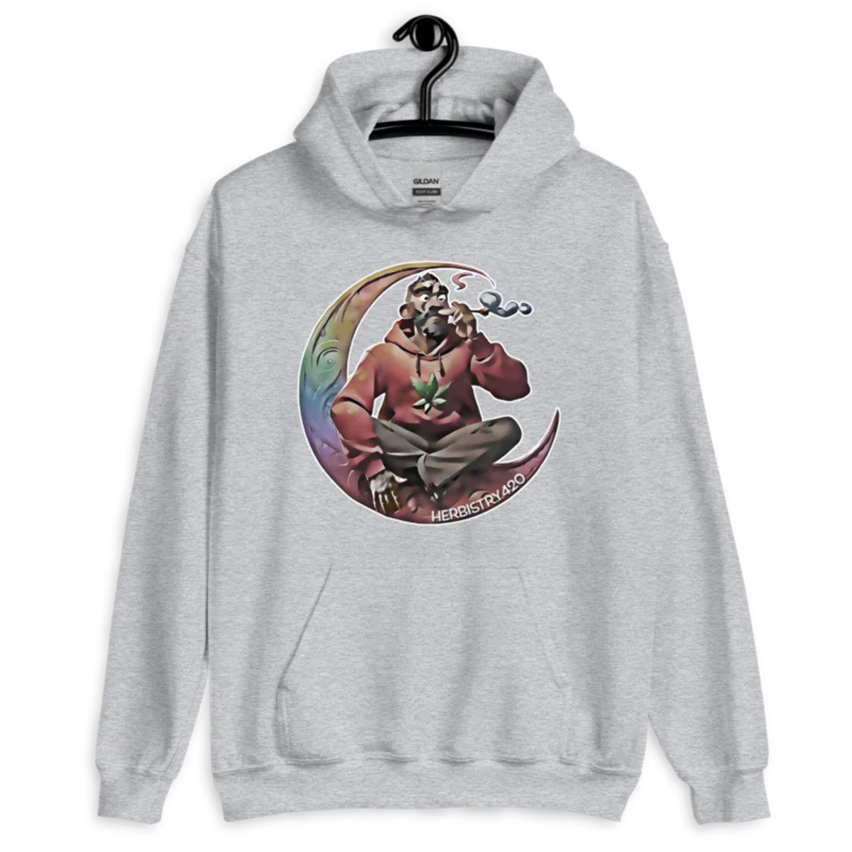 Smoking on the Moon – Unisex Hoodie — sport grey