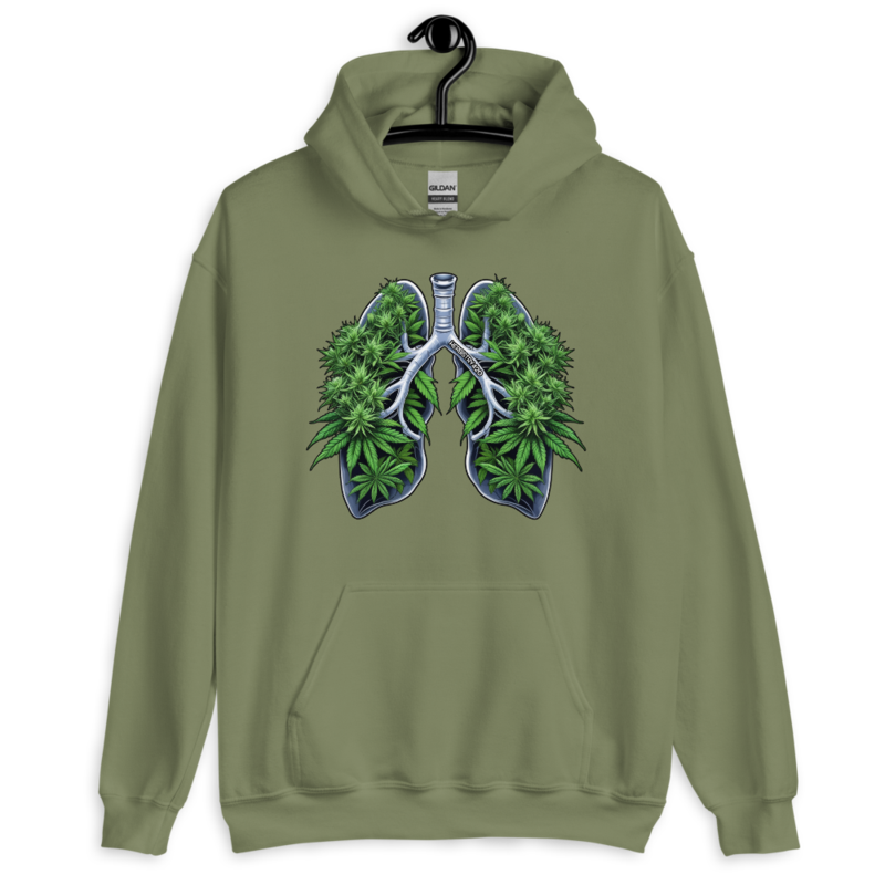 Weed Lungs – Unisex Hoodie — military green