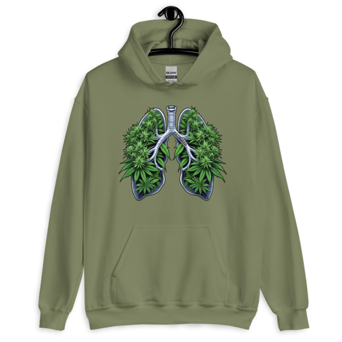 Weed Lungs – Unisex Hoodie — military green