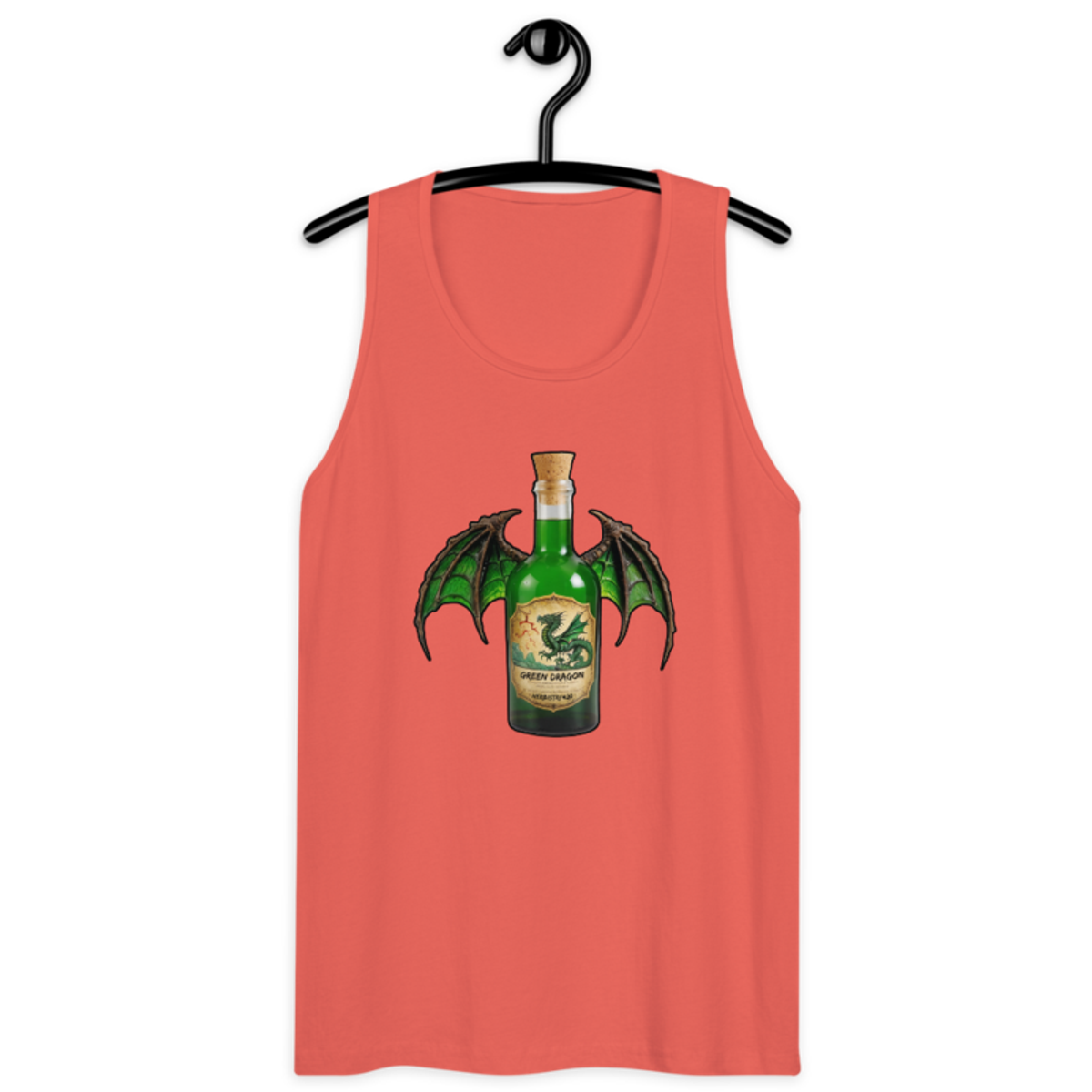Green Dragon – Men’s premium tank top — coral