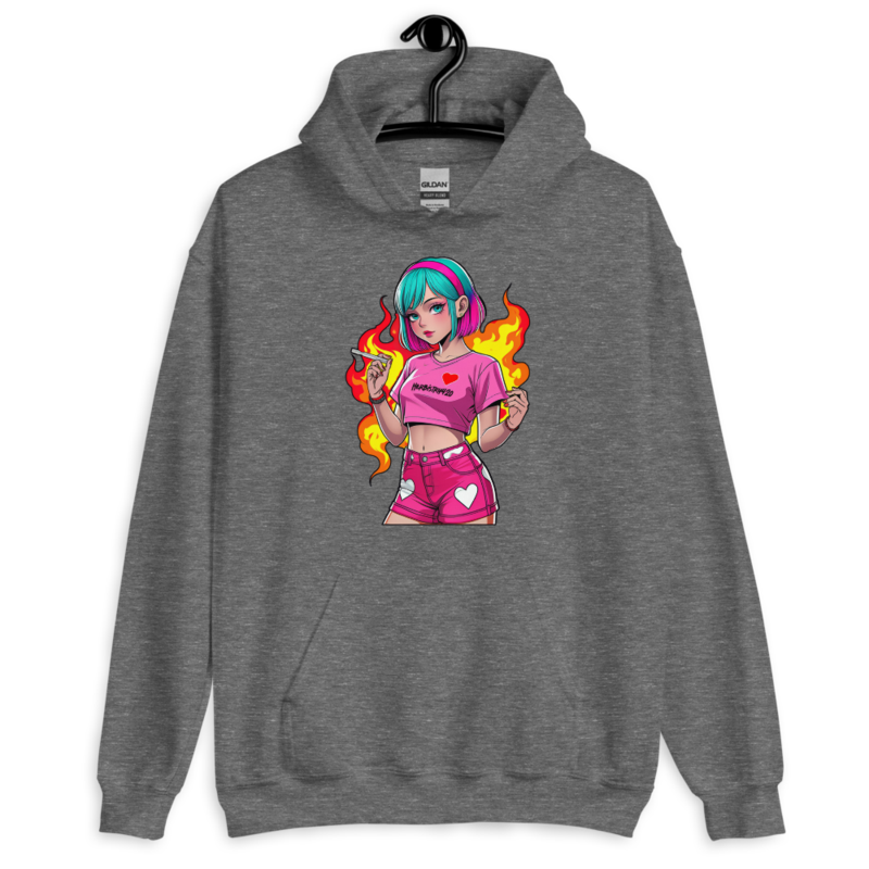 Anime Vape Girl – Unisex Hoodie — graphite heather