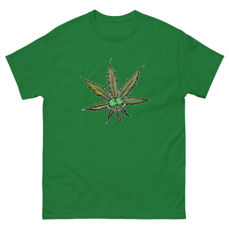 Happy Leaf – Unisex Classic Tee — turf green