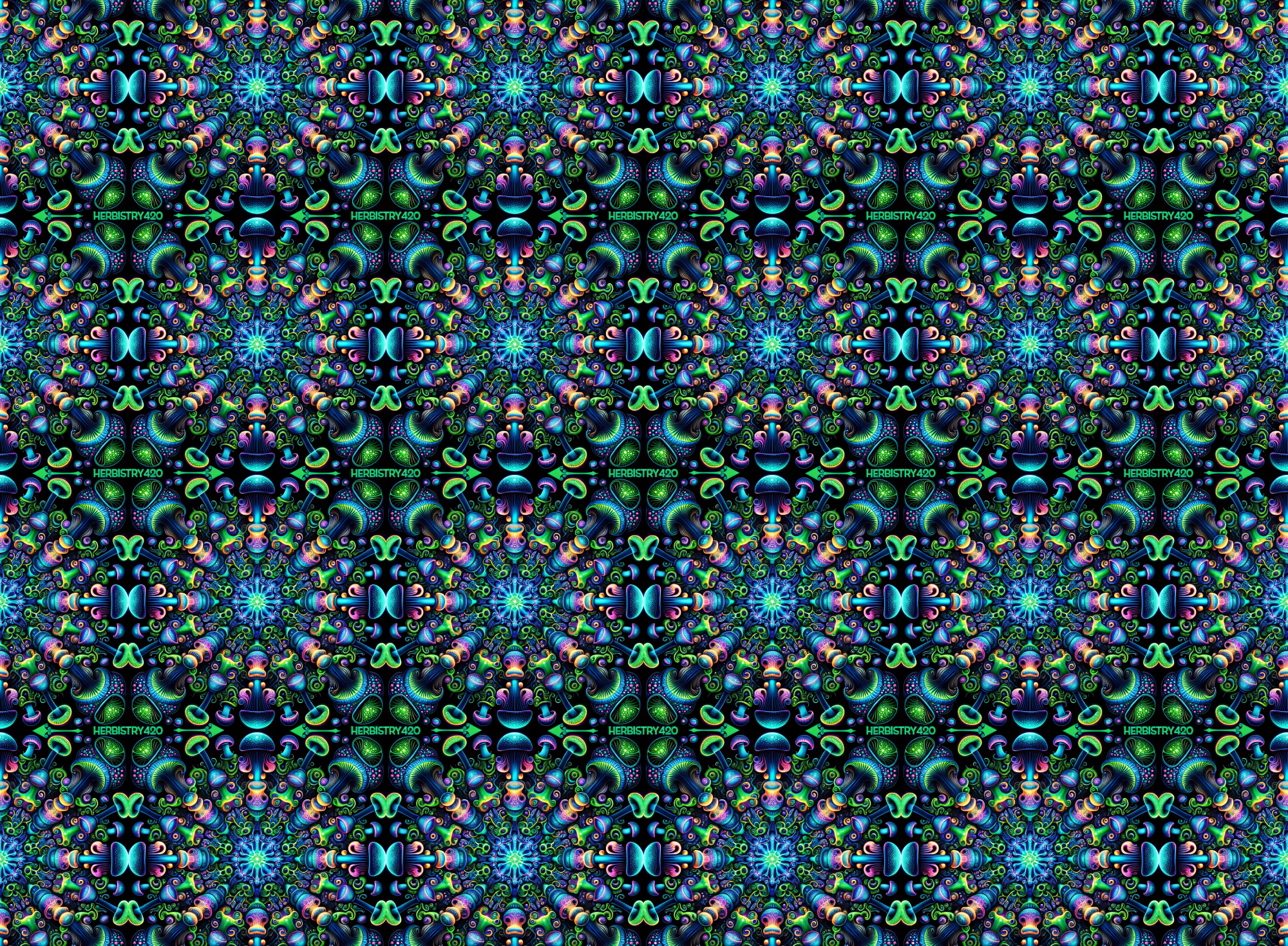 I Love Shrooms – All-over print unisex wide-leg pants — back