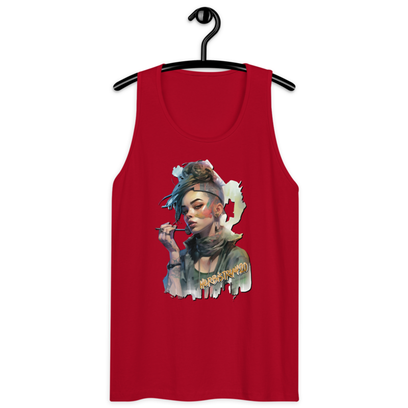 SteamPunk Girl 2 – Men’s premium tank top — red