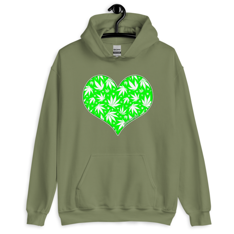 Love Weed – Unisex Hoodie — military green