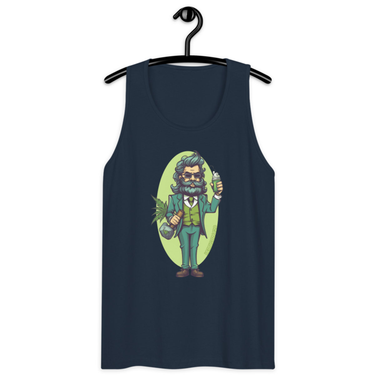 Weed Hipster – Men’s premium tank top — navy