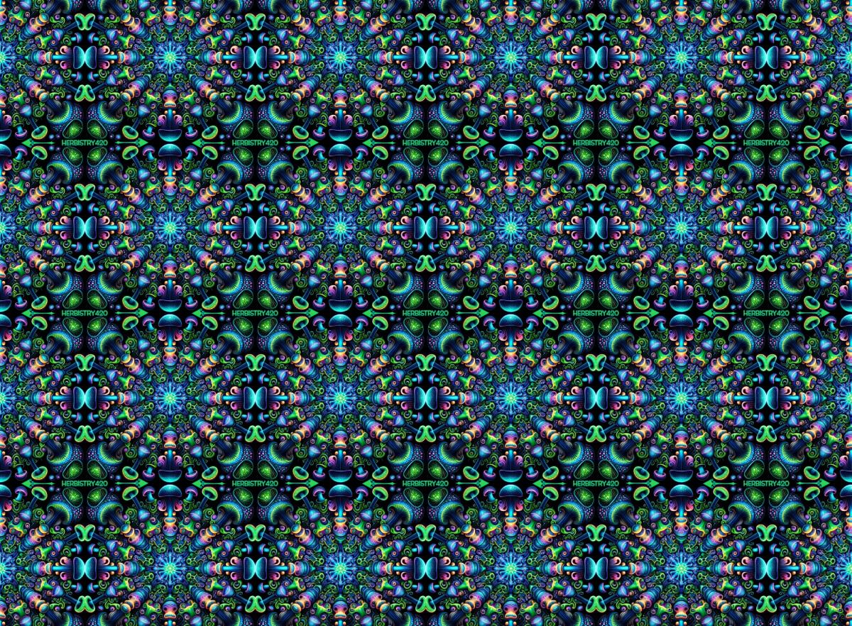 I Love Shrooms – All-over print unisex wide-leg pants — back