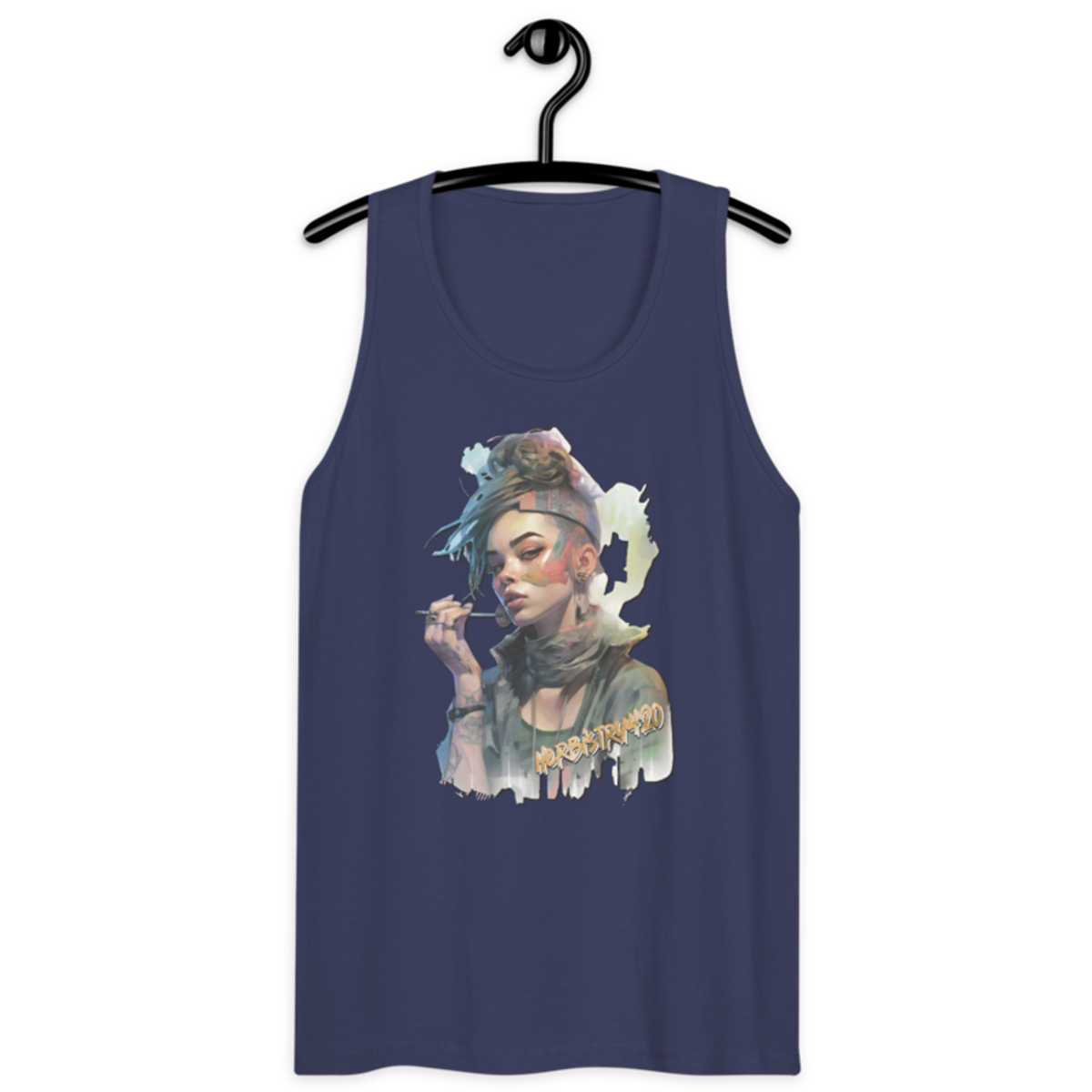 SteamPunk Girl 2 – Men’s premium tank top — harbor blue